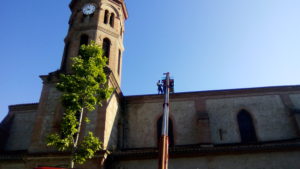 Travaux sur le toit de l'église